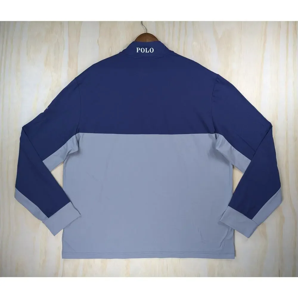 Polo Golf Men's XXL Scottsdale National 1/4 Zip Pullover Navy Grey Wicking